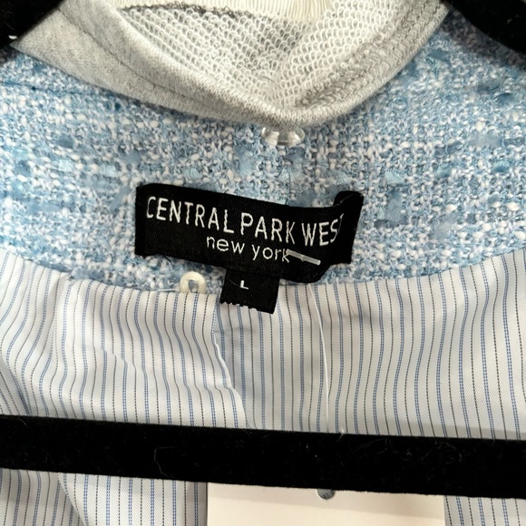 Central Park West Tweed Blazer Suit Jacket Light Blue - Picture 6 of 7